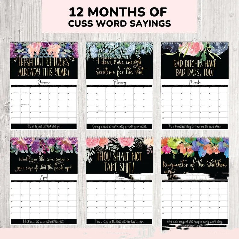 2024 Calendar For Tired-Ass Women - Women's Calendar - Calendar Gifts - Funny Gifts For Her