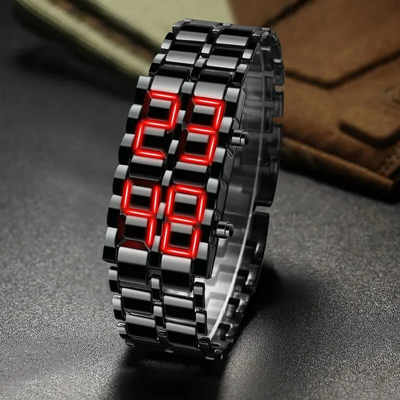 Men's Digital Lava Wrist Watch - Red LED Display