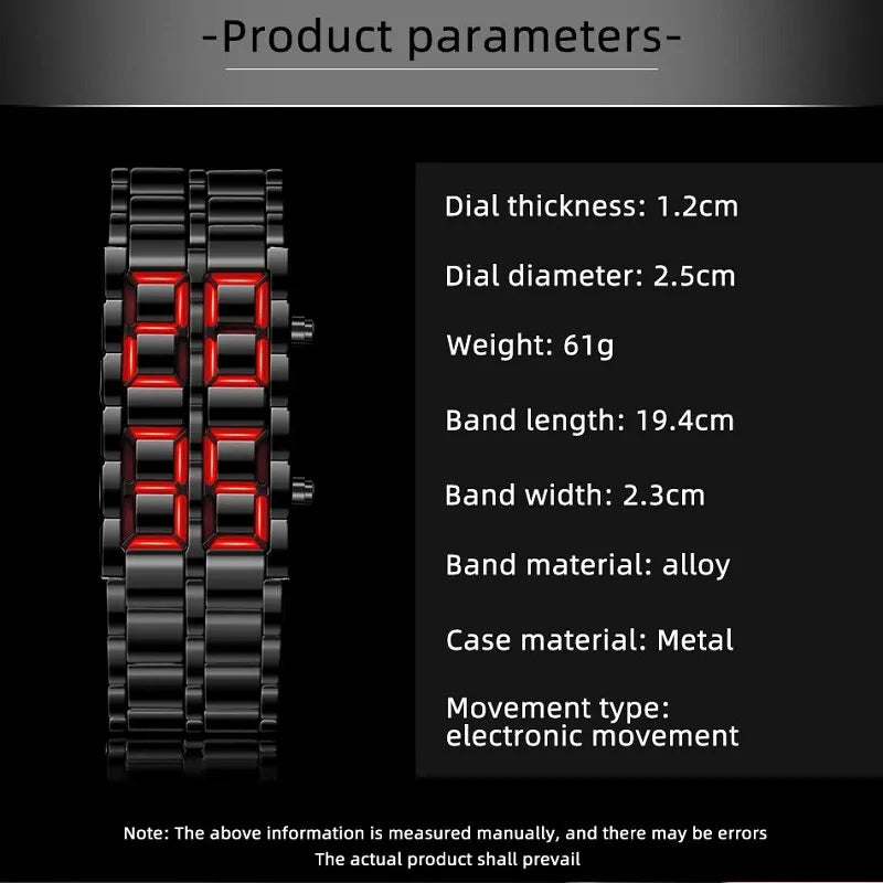 Men's Digital Lava Wrist Watch - Red LED Display