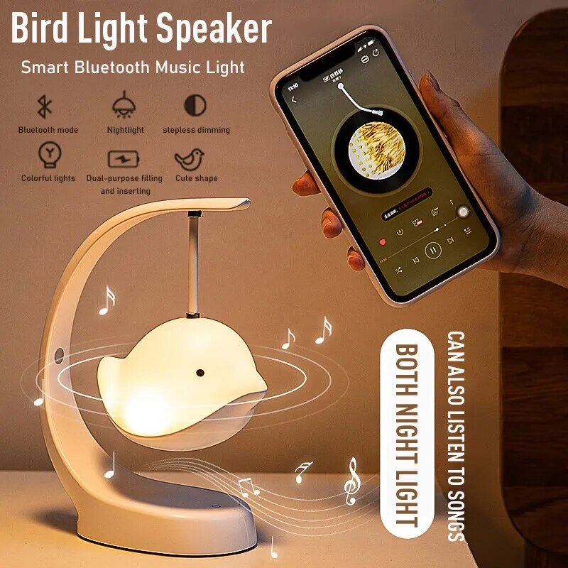 LED Wireless Bluetooth Speaker Bird Baby Night Light