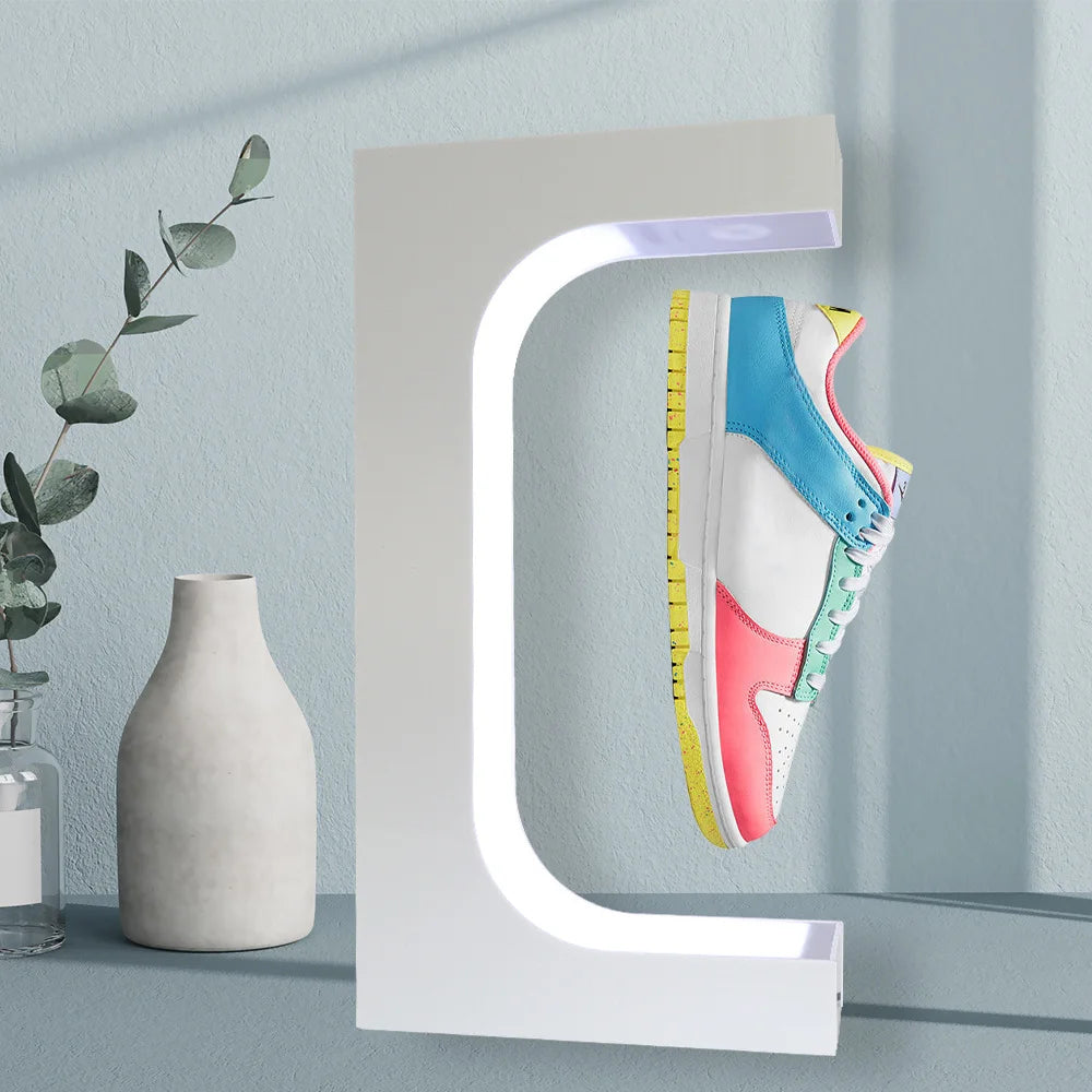 Levitating Shoe Display For Collectors - Floating Sneaker Display With Multi Colour Light