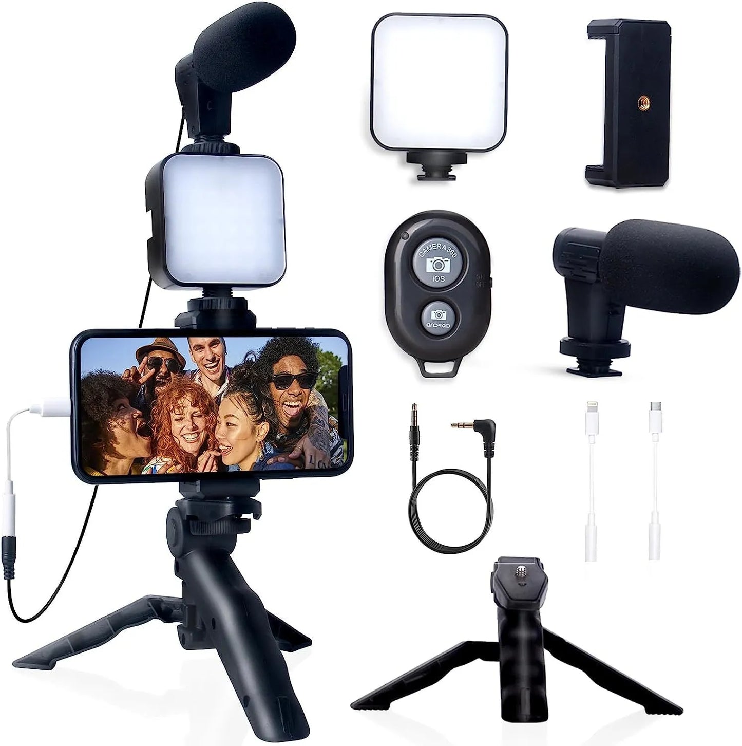Content Creator Starter Kit, Vlogging for Beginners - Tripod, Microphone and Lighting Streaming Accessories