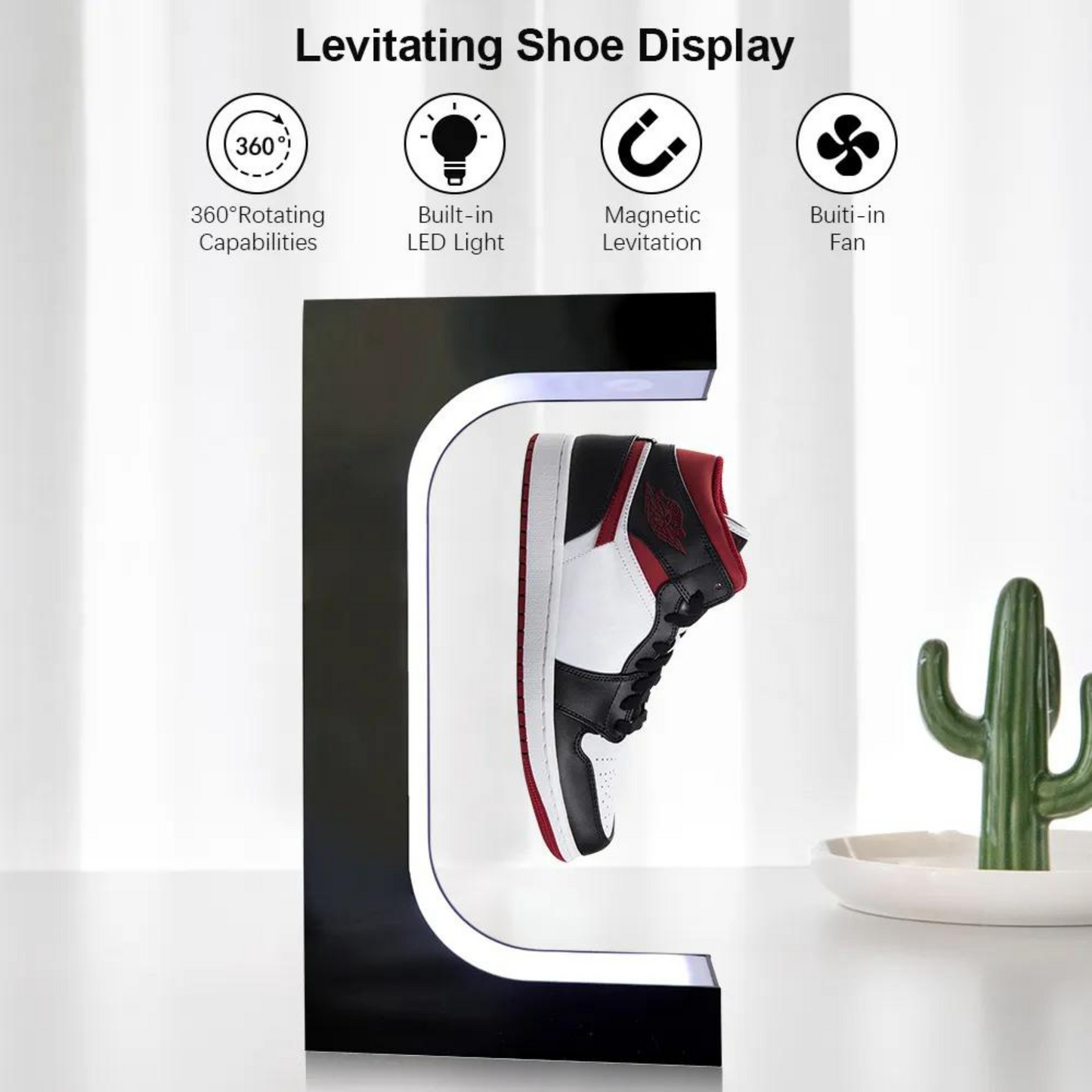Levitating Shoe Display For Collectors - Floating Sneaker Display With Multi Colour Light